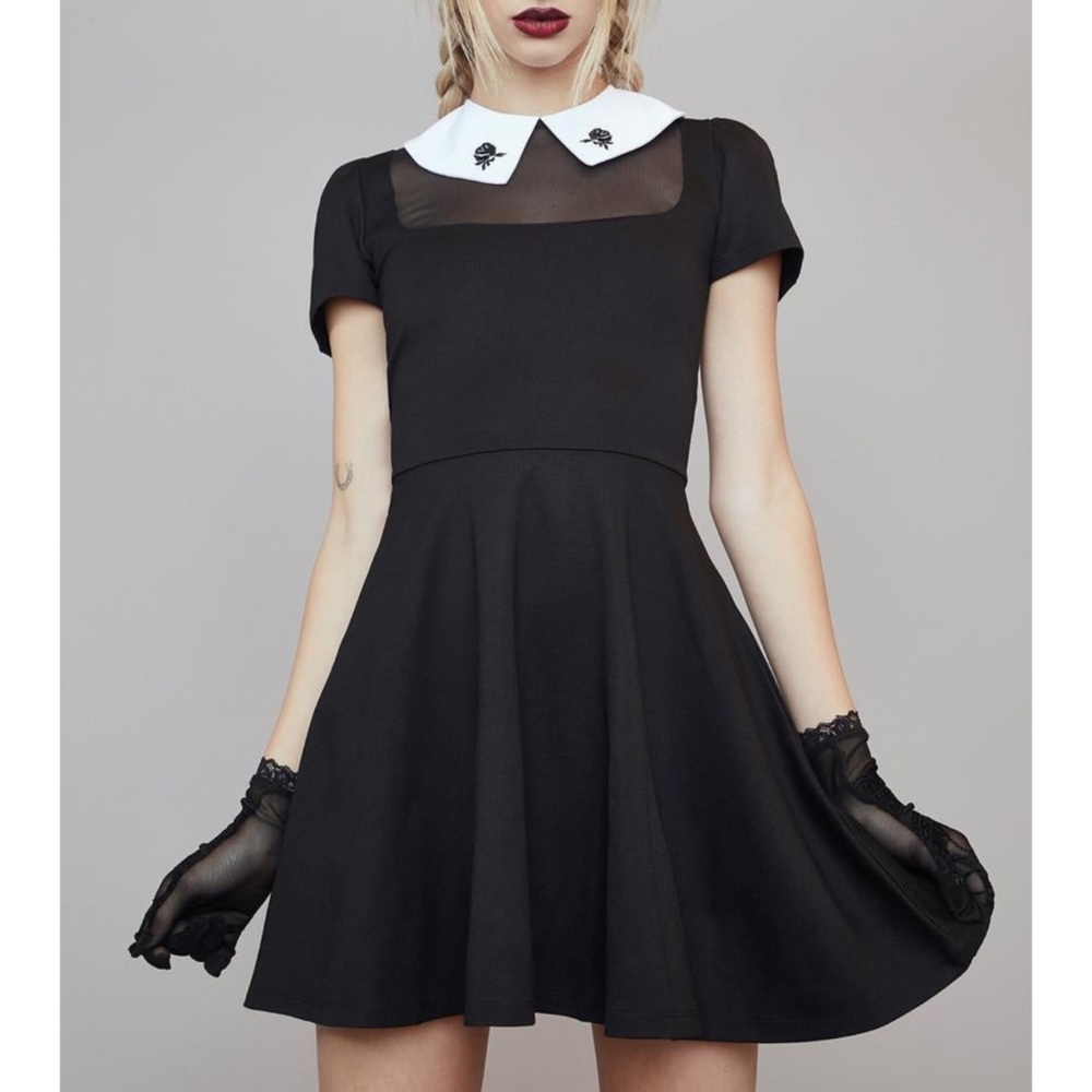 *New* Black collared mini dress